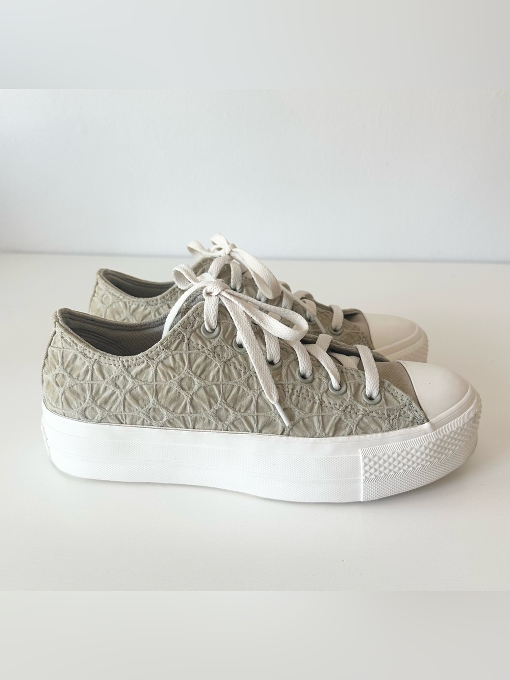 Converse Chuck Taylor All Star Lift Platform Textured Sage Green Low Top 9